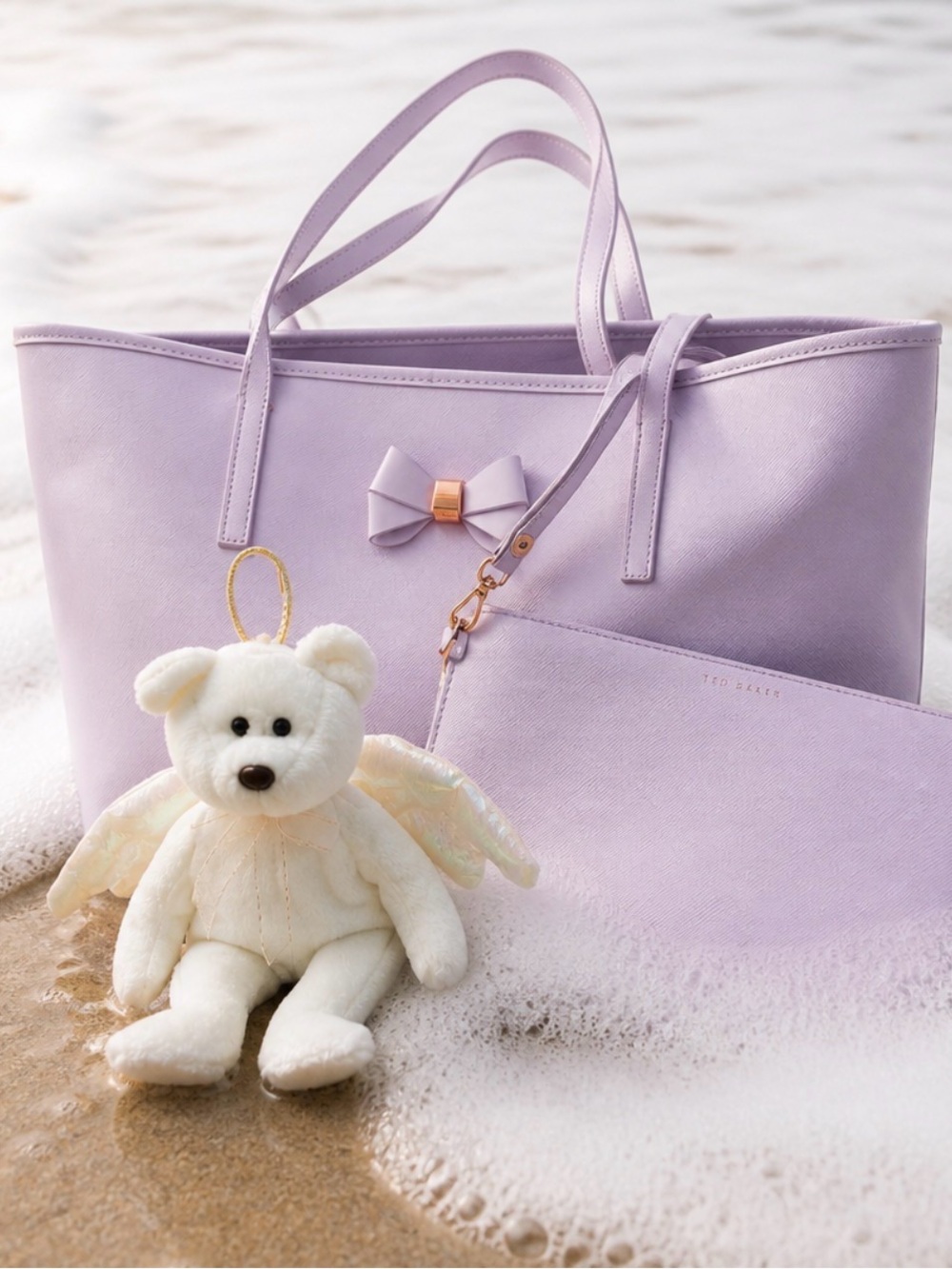 Ted Baker Lilac Tote with Bow and Pouch